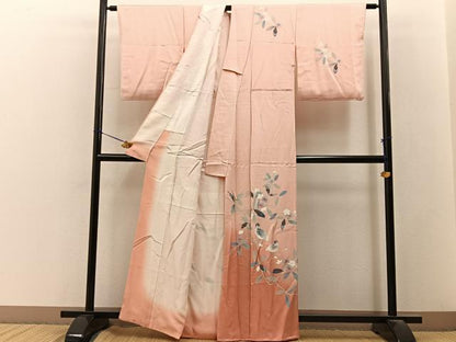 平和屋着物■訪問着　花鳥文　暈し染め　正絹　逸品　BAAY3339hj