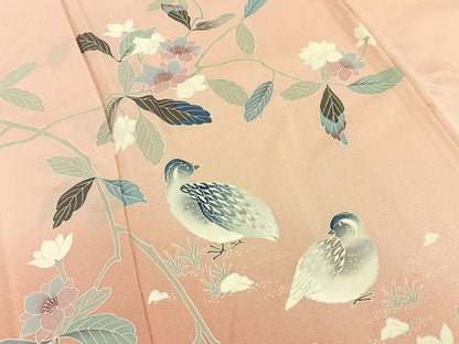 平和屋着物■訪問着　花鳥文　暈し染め　正絹　逸品　BAAY3339hj