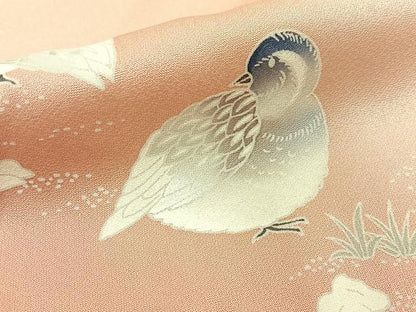平和屋着物■訪問着　花鳥文　暈し染め　正絹　逸品　BAAY3339hj