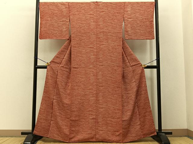 平和屋着物■上質な小紋　立波文　正絹　逸品　BAAY3345hj