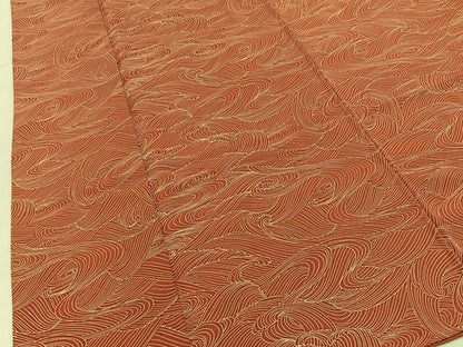 平和屋着物■上質な小紋　立波文　正絹　逸品　BAAY3345hj