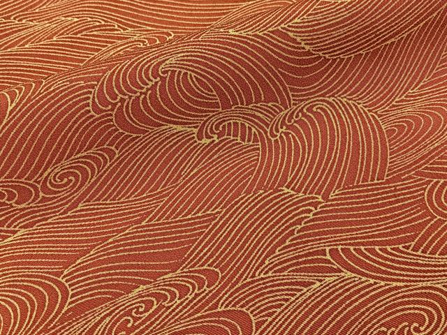 平和屋着物■上質な小紋　立波文　正絹　逸品　BAAY3345hj