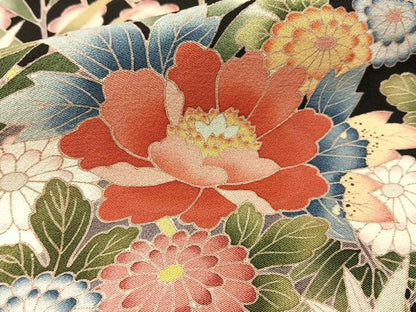 平和屋着物■豪華黒留袖　友禅　作家物　熨斗花車文　正絹　逸品　BAAY3346hj