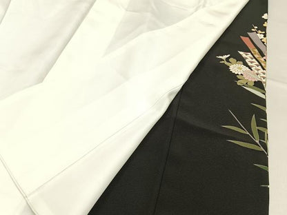 平和屋着物■豪華黒留袖　友禅　作家物　熨斗花車文　正絹　逸品　BAAY3346hj