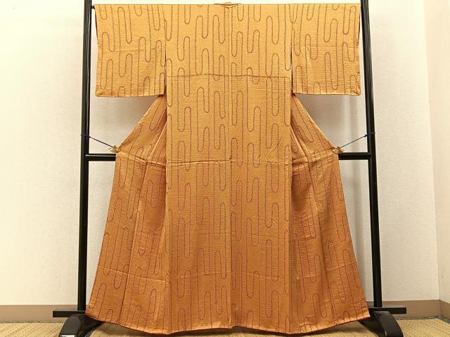 平和屋着物■上質な小紋　絞り　壺垂れ文様　正絹　逸品　未使用　BAAY3349hj