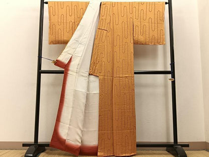 平和屋着物■上質な小紋　絞り　壺垂れ文様　正絹　逸品　未使用　BAAY3349hj
