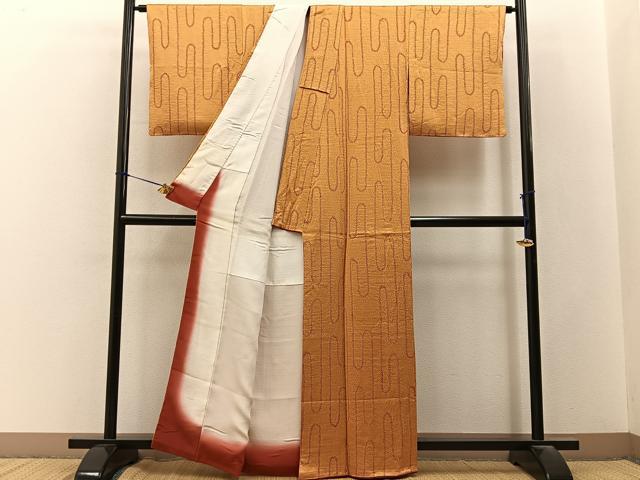 平和屋着物■上質な小紋　絞り　壺垂れ文様　正絹　逸品　未使用　BAAY3349hj