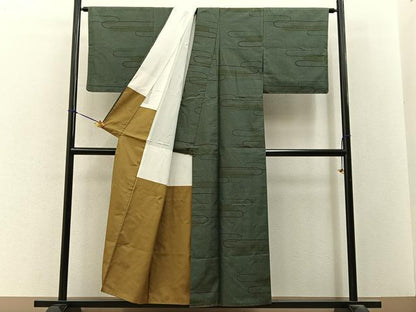 平和屋着物■上質な紬　エ霞文　正絹　逸品　未使用　BAAY3353hj