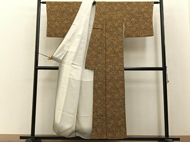 平和屋着物■上質な小紋　扇面風景文　正絹　逸品　BAAY3356hj