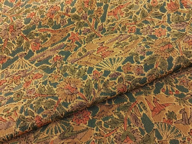 平和屋着物■上質な小紋　扇面風景文　正絹　逸品　BAAY3356hj