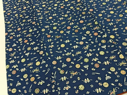 平和屋着物■上質な小紋　型染め　宝尽くし　正絹　逸品　BAAY3358hj