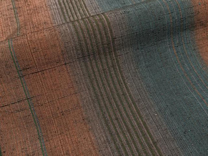 平和屋着物■上質な紬　縞　正絹　逸品　BAAY3361hj