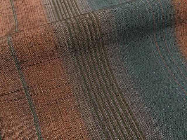 平和屋着物■上質な紬　縞　正絹　逸品　BAAY3361hj