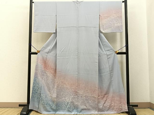 平和屋着物■訪問着　秋草文　暈し染め　正絹　逸品　BAAY3363hj