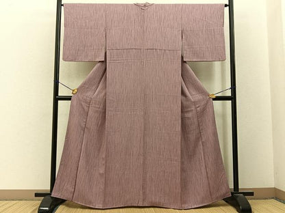 平和屋着物■上質な小紋　縞　正絹　逸品　BAAY3365hj