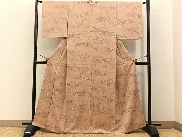 平和屋着物■上質な小紋　飛鶴文　金彩　正絹　逸品　BAAY3366hj