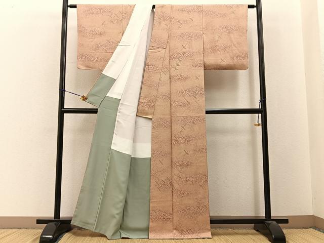 平和屋着物■上質な小紋　飛鶴文　金彩　正絹　逸品　BAAY3366hj