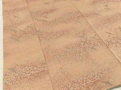 平和屋着物■上質な小紋　飛鶴文　金彩　正絹　逸品　BAAY3366hj