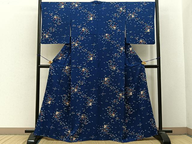 平和屋着物■上質な小紋　舞蝶文　正絹　逸品　BAAY3367hj