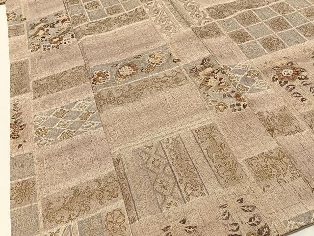 平和屋着物■上質な小紋　更紗花鳥文　金彩　正絹　逸品　BAAY3368hj