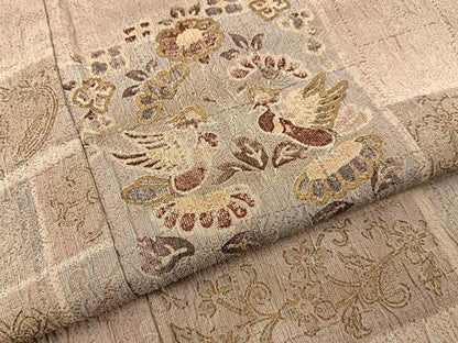 平和屋着物■上質な小紋　更紗花鳥文　金彩　正絹　逸品　BAAY3368hj