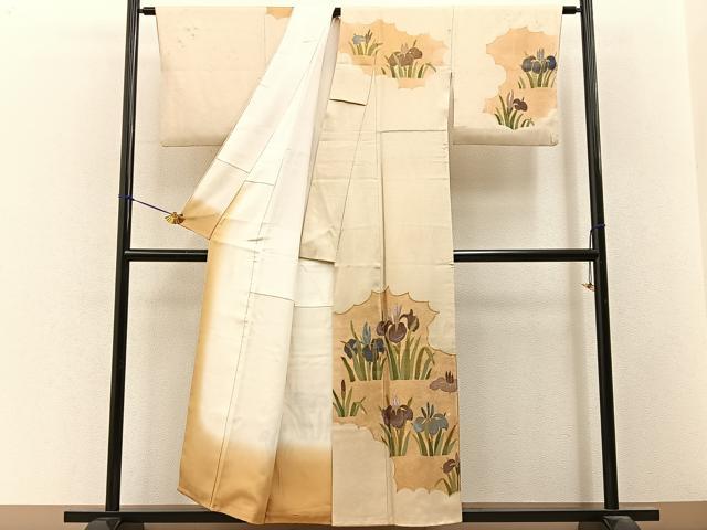 平和屋着物■訪問着　駒刺繍　杜若　金彩　正絹　逸品　BAAY3369hj