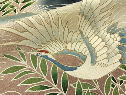 平和屋着物■豪華黒留袖　作家物　流水飛鶴文　暈し染め　金彩　正絹　逸品　BAAY3373hj