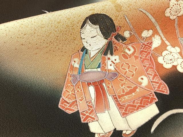 平和屋着物■豪華黒留袖　作家物　童子遊び　暈し染め　金糸　正絹　逸品　BAAY3375hj