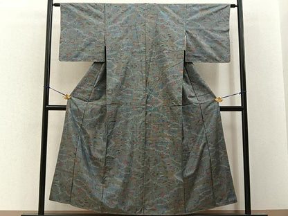 平和屋着物■本場大島紬　7マルキ　風景花文　正絹　逸品　未使用　BAAY3376hj