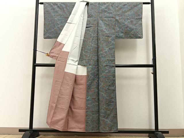 平和屋着物■本場大島紬　7マルキ　風景花文　正絹　逸品　未使用　BAAY3376hj