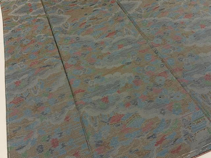 平和屋着物■本場大島紬　7マルキ　風景花文　正絹　逸品　未使用　BAAY3376hj