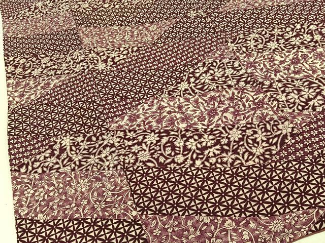 平和屋着物■上質な小紋　更紗花文　正絹　逸品　BAAY3379hj