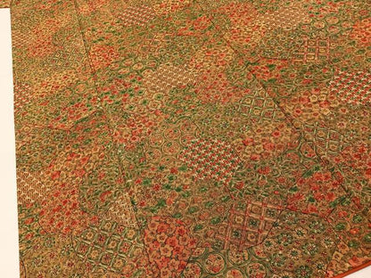 平和屋着物■上質な小紋　切嵌花文　正絹　逸品　BAAY3380hj
