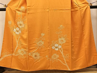 平和屋着物■訪問着　駒刺繍　絞り　枝椿　金彩　正絹　逸品　BAAY3382hj