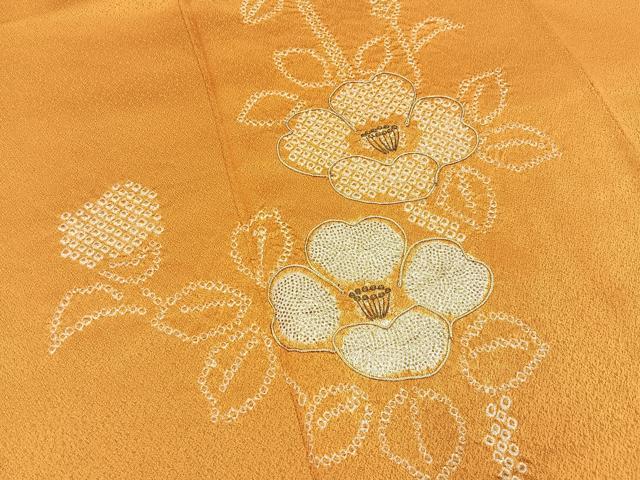 平和屋着物■訪問着　駒刺繍　絞り　枝椿　金彩　正絹　逸品　BAAY3382hj