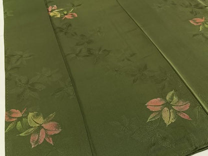平和屋着物■上質なお召　カトレア　正絹　逸品　BAAY3383hj