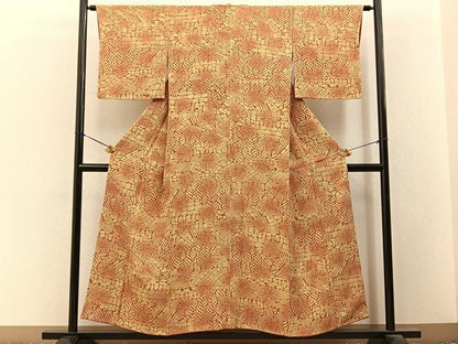 平和屋着物■上質な小紋　抽象文様　正絹　逸品　未使用　BAAY3386hj