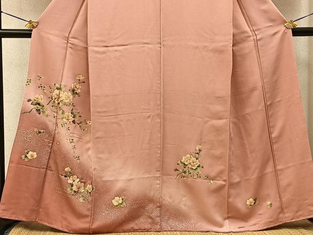平和屋着物■訪問着　流水花文　暈し染め　金銀彩　正絹　逸品　BAAY3387hj