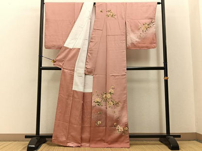 平和屋着物■訪問着　流水花文　暈し染め　金銀彩　正絹　逸品　BAAY3387hj