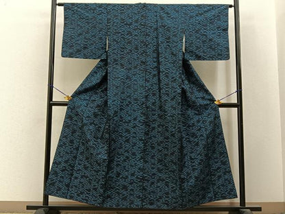 平和屋着物■上質な紬　松皮菱　正絹　逸品　BAAY3388hj