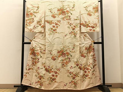 平和屋着物■訪問着　駒刺繍　花車文　金彩　正絹　逸品　BAAY3390hj
