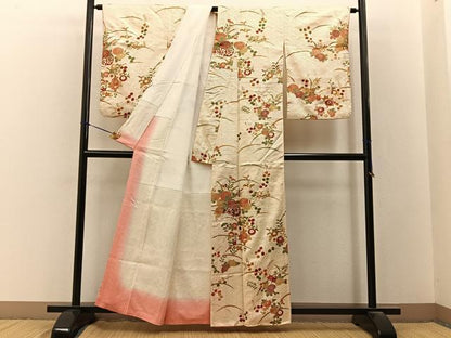 平和屋着物■訪問着　駒刺繍　花車文　金彩　正絹　逸品　BAAY3390hj