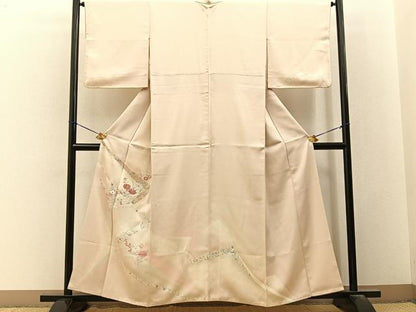平和屋着物■訪問着　刺繍　牡丹花文　金銀彩　正絹　逸品　BAAY3392hj