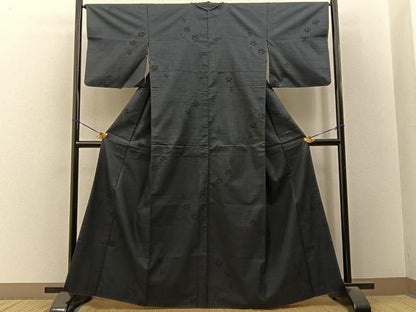 平和屋着物■本場大島紬　9マルキ　草花文　正絹　逸品　BAAY3394hj