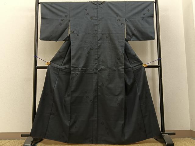 平和屋着物■本場大島紬　9マルキ　草花文　正絹　逸品　BAAY3394hj