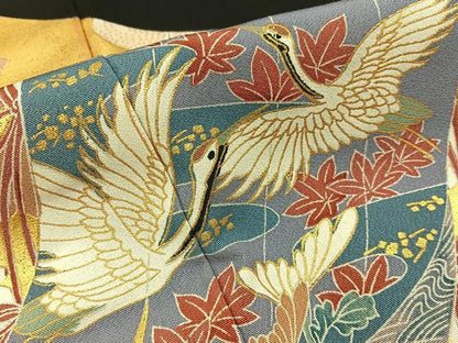 平和屋着物■豪華黒留袖　几帳花鳥文　金彩　正絹　逸品　BAAY3396hj