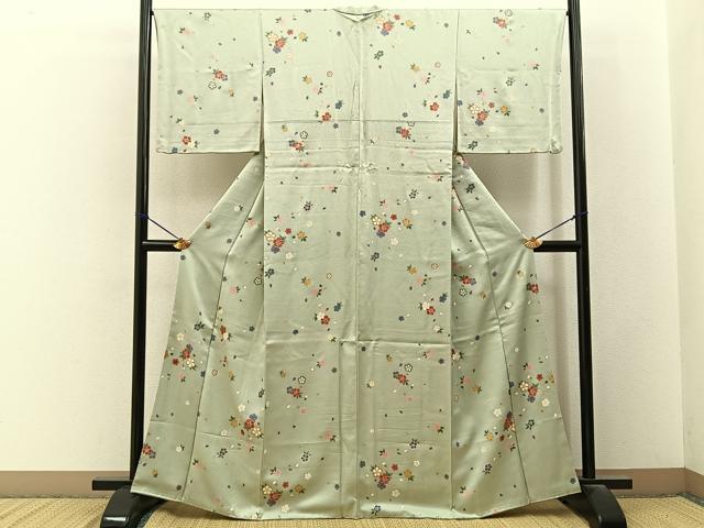 平和屋着物■上質な小紋　舞桜文　金彩　正絹　逸品　BAAY3401hj