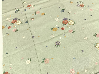 平和屋着物■上質な小紋　舞桜文　金彩　正絹　逸品　BAAY3401hj