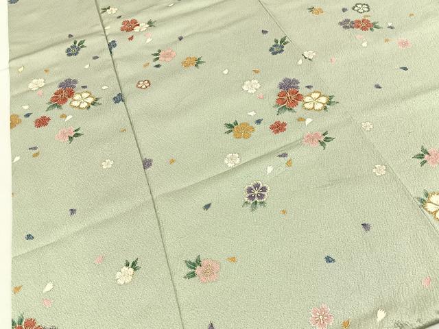 平和屋着物■上質な小紋　舞桜文　金彩　正絹　逸品　BAAY3401hj