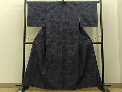 平和屋着物■結城紬　草花文　正絹　逸品　BAAY3403hj